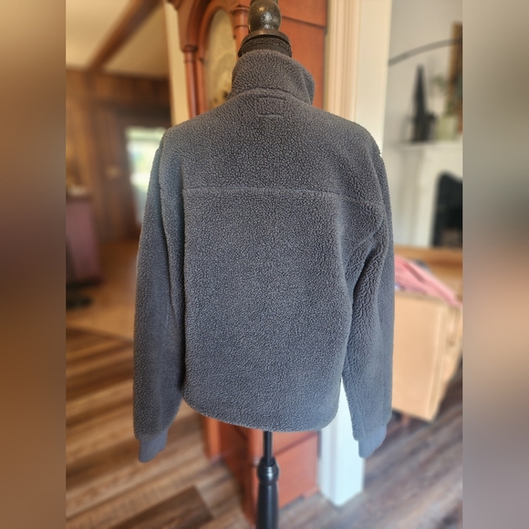 J. Crew fleece pullover, size medium, blue/green color - Picture 2 of 6